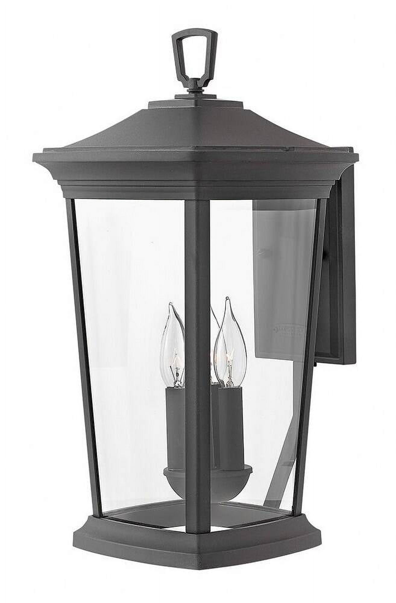 Bromley Museum Black 3-Light Outdoor Wall Lantern with Clear Glass