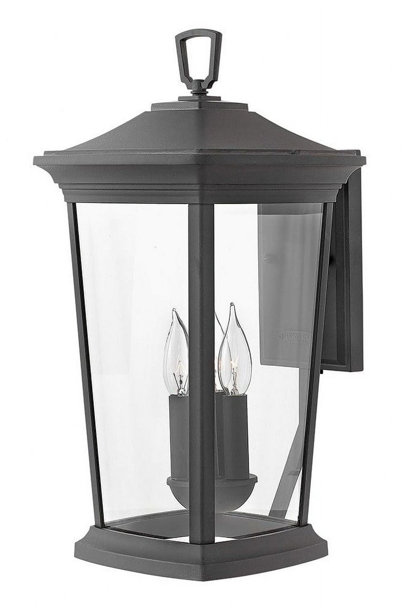 Bromley Museum Black 3-Light Outdoor Wall Lantern with Clear Glass