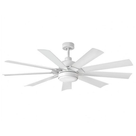 904260FWW-LWD Hinkley Lighting Turbine - 9 Blade Ceiling Fan with Light Kit-17.5 Inches Tall and 60 Inches Wide-Chalk White Finish-Chalk White Blade