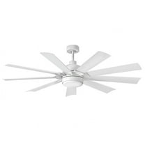 904260FWW-LWD Hinkley Lighting Turbine - 9 Blade Ceiling Fan with Light Kit-17.5 Inches Tall and 60 Inches Wide-Chalk White Finish-Chalk White Blade