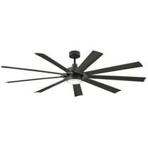 904280FBB-LWD Hinkley Lighting Turbine - 9 Blade Ceiling Fan with Light Kit-17.5 Inches Tall and 80 Inches Wide-Matte Black Finish-Matte Black Blade
