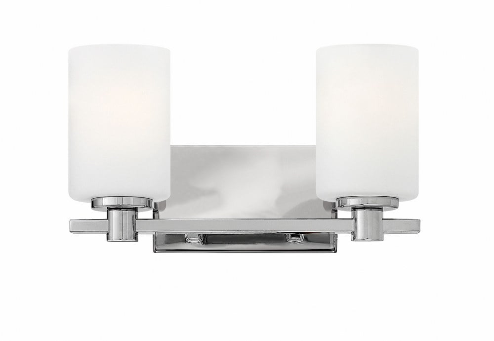 Sleek Chrome Dual-Light Outdoor Wall Sconce with Etched Opal Glass