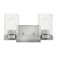 thumbnail image 1 of 2 Light Bath Vanity In Transitional Style 13 Inches Wide By 7 Inches High-Brushed Nickel Finish-Clear Glass Color-Halogen Lamping Type Hinkley, 1 of 8