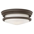 thumbnail image 1 of Hadley 2 - Light Oil Rubbed Bronze Dark Brown Farmhouse / Modern Farmhouse Incandescent Steel Flush Mount Light, 1 of 5