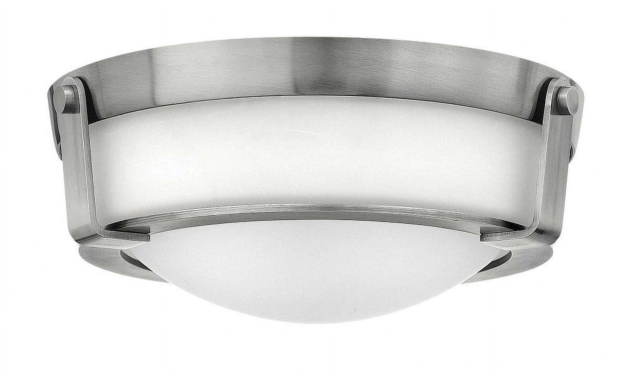Elegant Antique Nickel 13" LED Flush Mount with Etched Glass