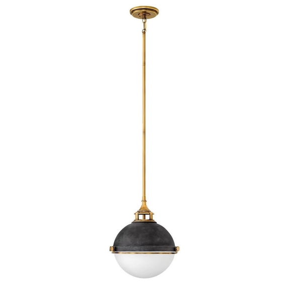 4834DZ Hinkley Lighting Fletcher - 2 Light Small Pendant in Traditional-Industrial Style - 13.5 Inches Wide by 14.5 Inches High-Aged Zinc Finish