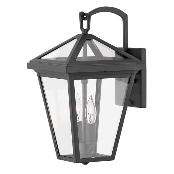 2560MB-LL Hinkley Lighting Alford Place - 2 Light Small Outdoor Wall Lantern in Traditional Style - 8 Inches Wide by 14 Inches High-Museum Black
