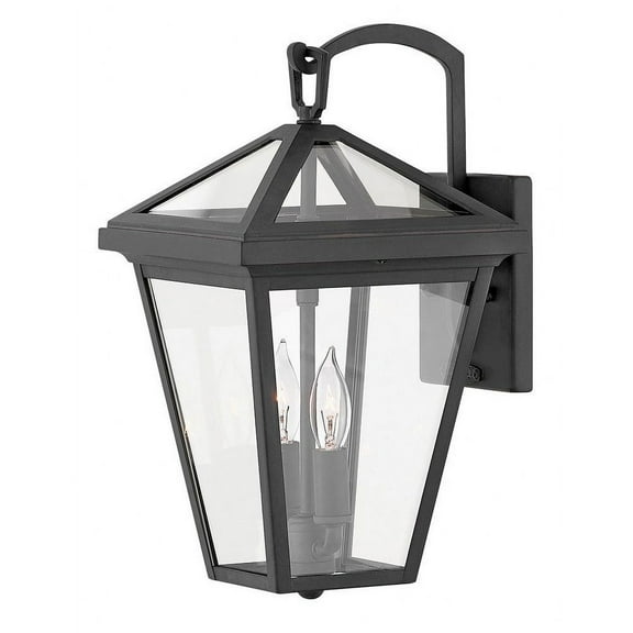 2560MB-LL Hinkley Lighting Alford Place - 2 Light Small Outdoor Wall Lantern in Traditional Style - 8 Inches Wide by 14 Inches High-Museum Black