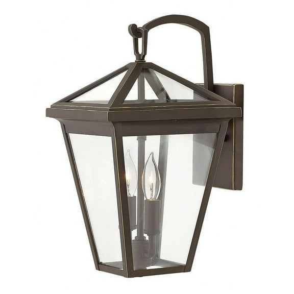 2560OZ Hinkley Lighting Alford Place - 2 Light Small Outdoor Wall Lantern in Traditional Style - 8 Inches Wide by 14 Inches High-Oil Rubbed Bronze