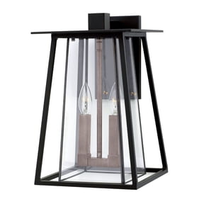 2104BK Hinkley Lighting Walker - Two Light Outdoor Medium Wall Mount in Transitional and Craftsman Style - 9.5 Inches Wide by 15 Inches High-Black