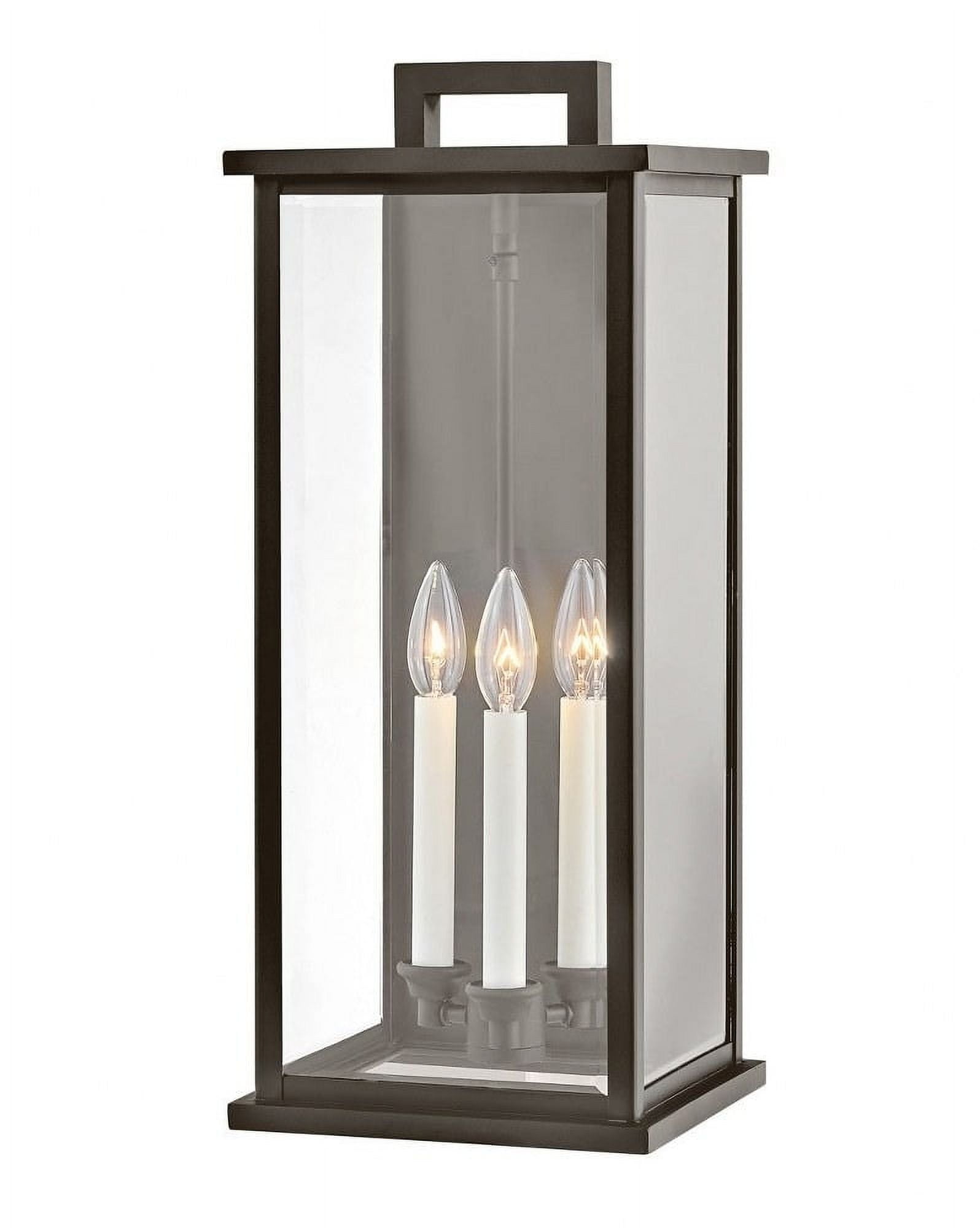 Weymouth 3-Light Dimmable Wall Mount in Oil Rubbed Bronze with Beveled Glass