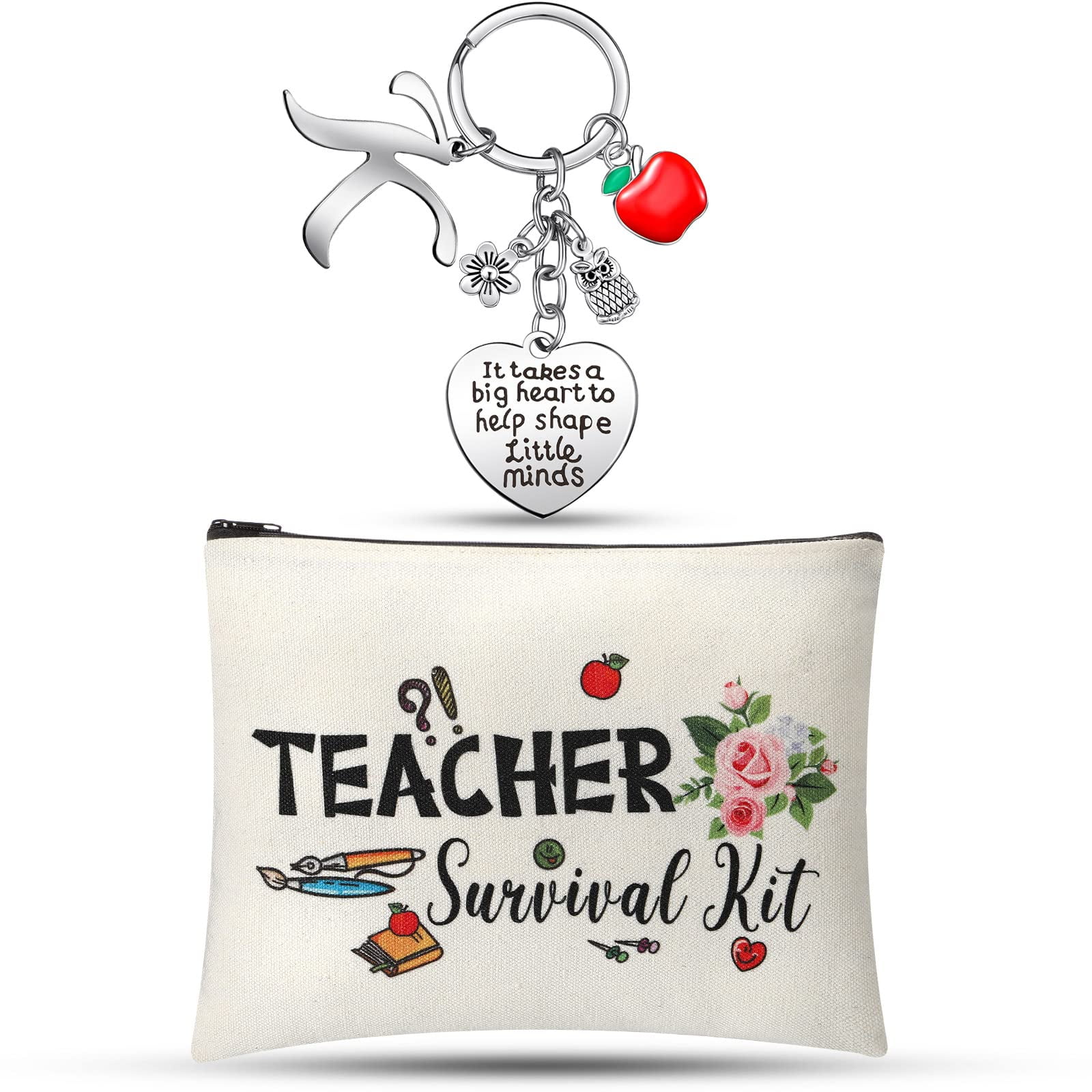 Hinly Teacher Appreciation Gifts Set Teacher Keychain with Initial ...