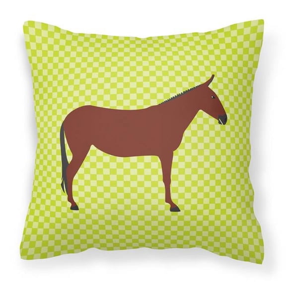 Hinny Horse Donkey Green Fabric Decorative Pillow