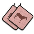 thumbnail image 1 of Hinny Horse Donkey Pink Check Pair of Pot Holders - Pink, 1 of 1