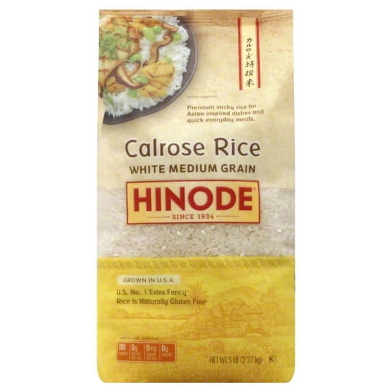 Hinode Medium Grain Calrose White Rice (Pack of 6)