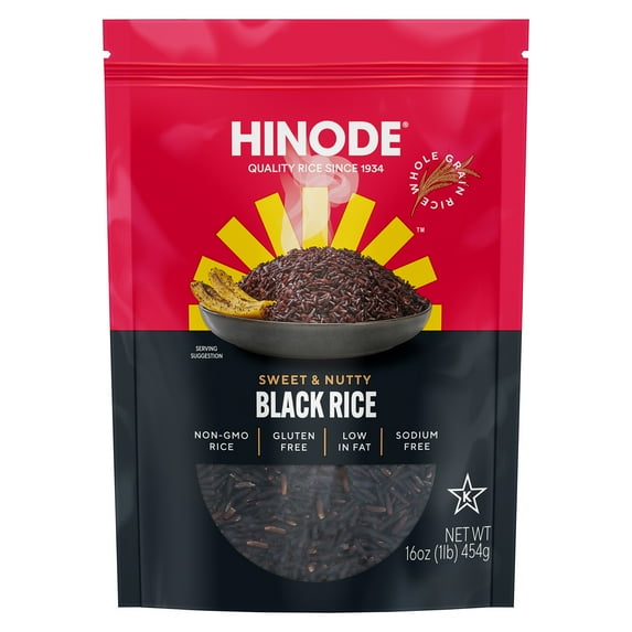 Hinode Sweet & Nutty Black Rice, 16 oz Bag – Whole Grain, Gluten-Free Rice for Bowls, Salads & Stir-Fries
