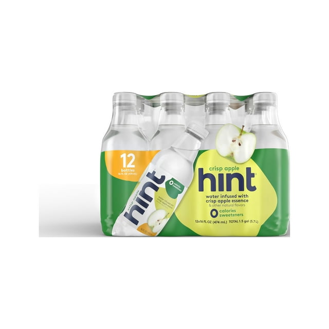Hint Crisp Apple Flavored Water 16 Fl Oz Bottle Pack of 12