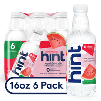 (2 pack) Hint Bottled Water, Watermelon - Purified Water Beverages with Zero Calories, Natural Flavors, and Sugar Free - 16 Fl Oz (Pack of 6)