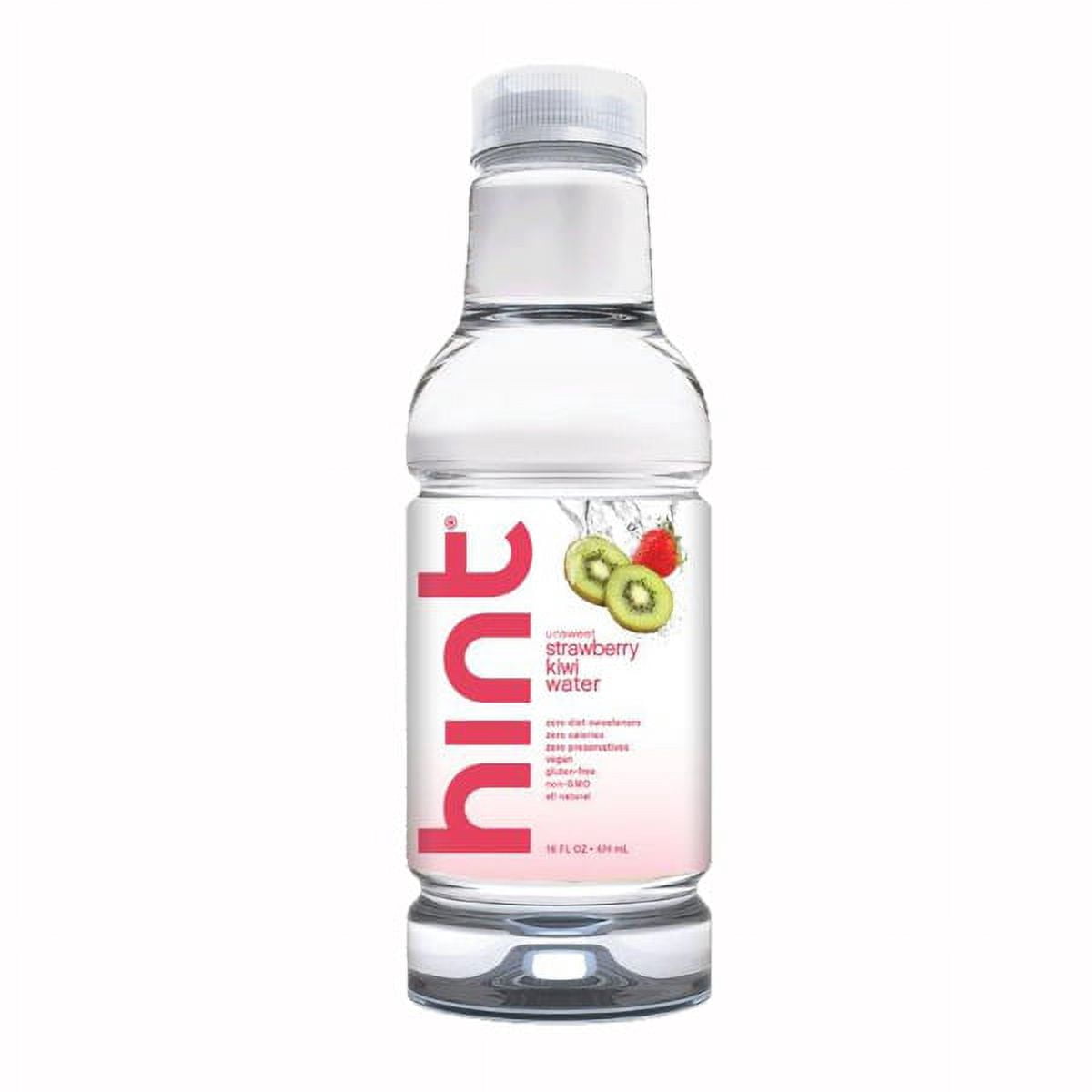 Hint Premium Strawberry-Kiwi Unsweetened Essence Water 16 oz Plastic Bottles - Pack of 12
