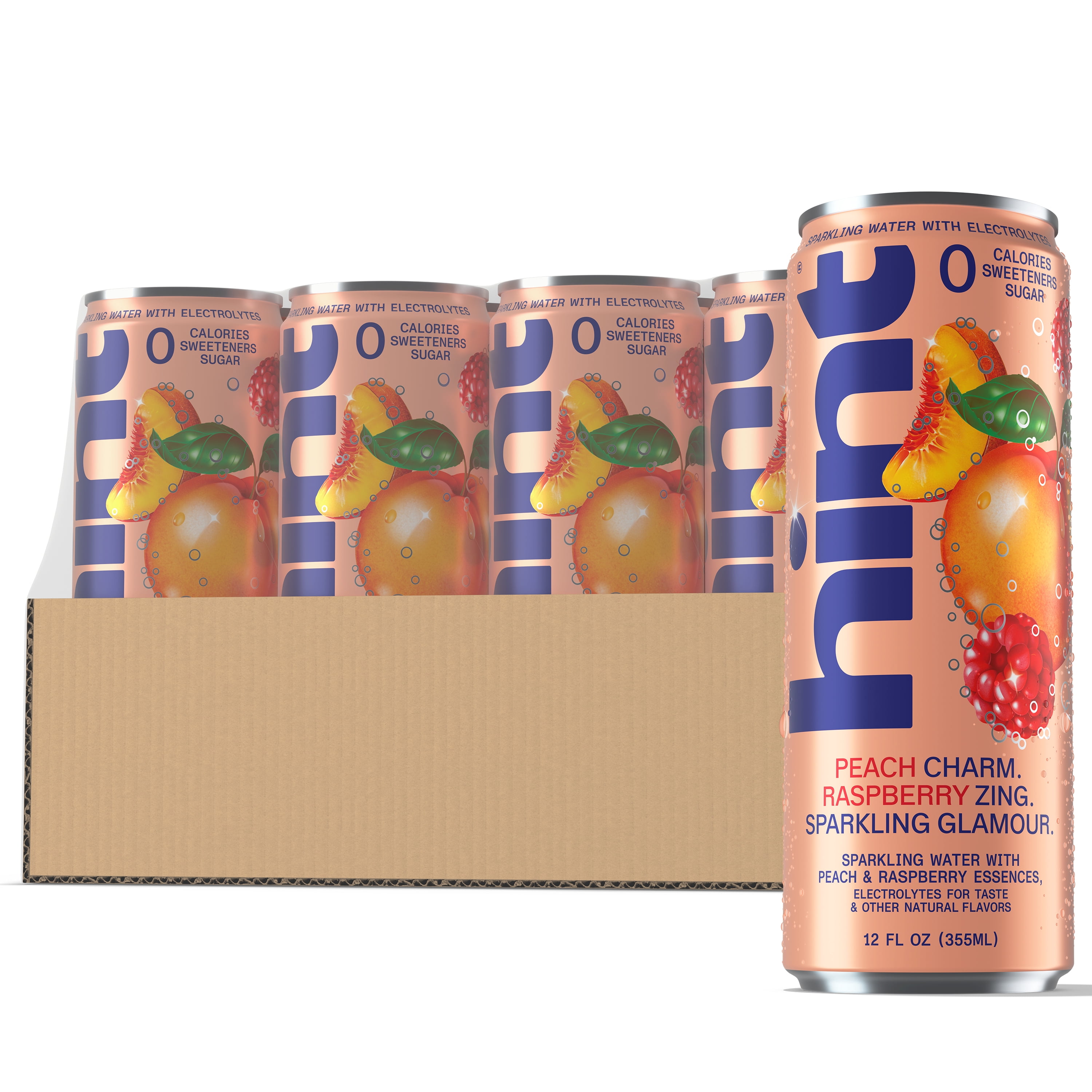 Hint Sparkling Water, Peach Raspberry - Canned Flavored Water Beverages with Electrolytes, Zero Calories, and Sugar Free - 12 Fl Oz Cans (Pack of 12)