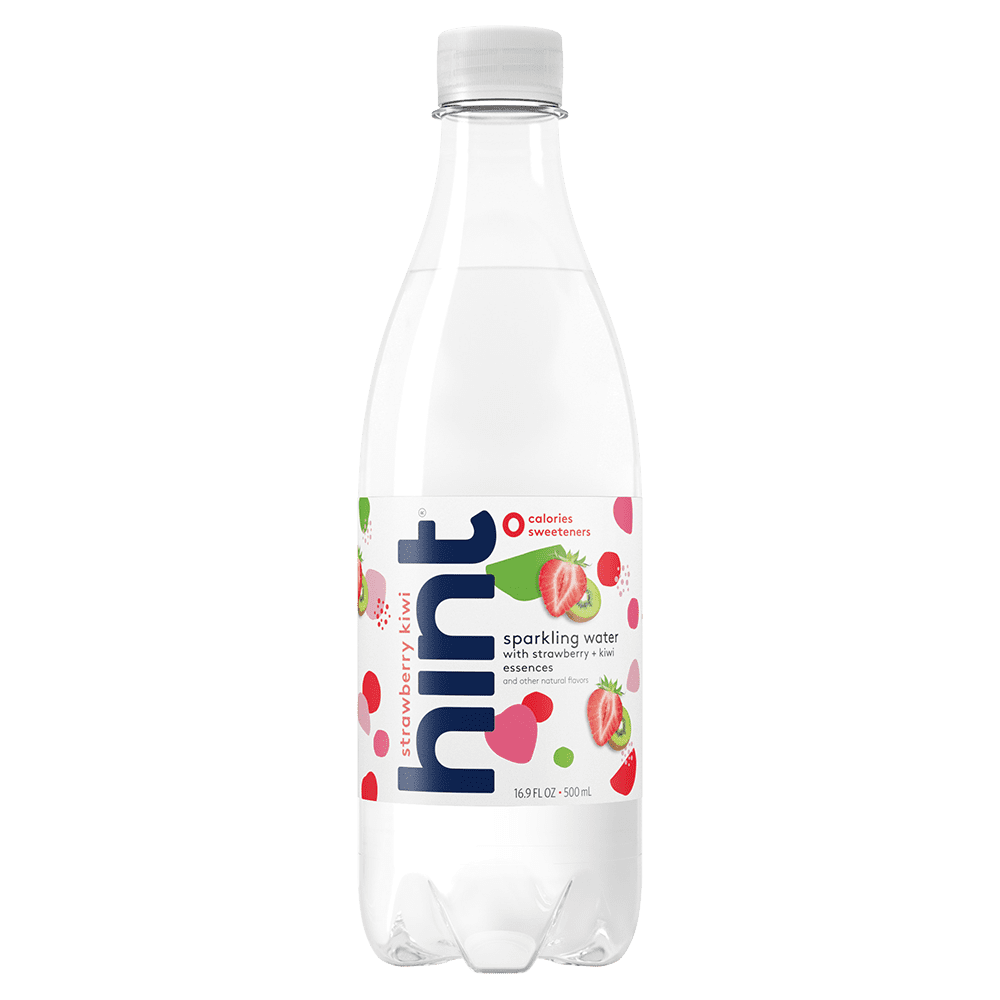 Hint Sparkling Water Strawberry Kiwi, (Pack of 12) 16.9 Ounce Bottles