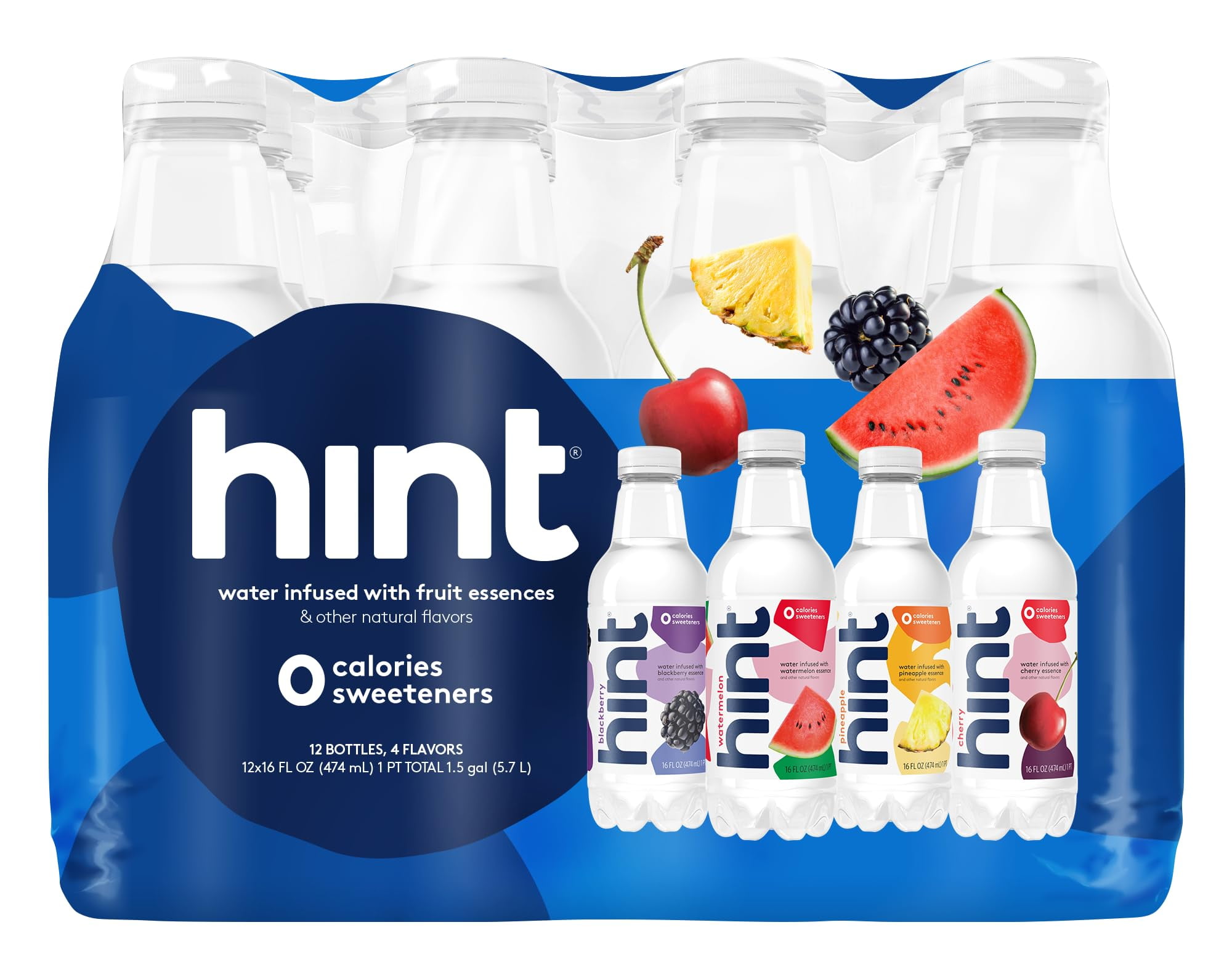 Hint Water Best Sellers Pack, 3 Bottles Each Of Watermelon, Blackberry