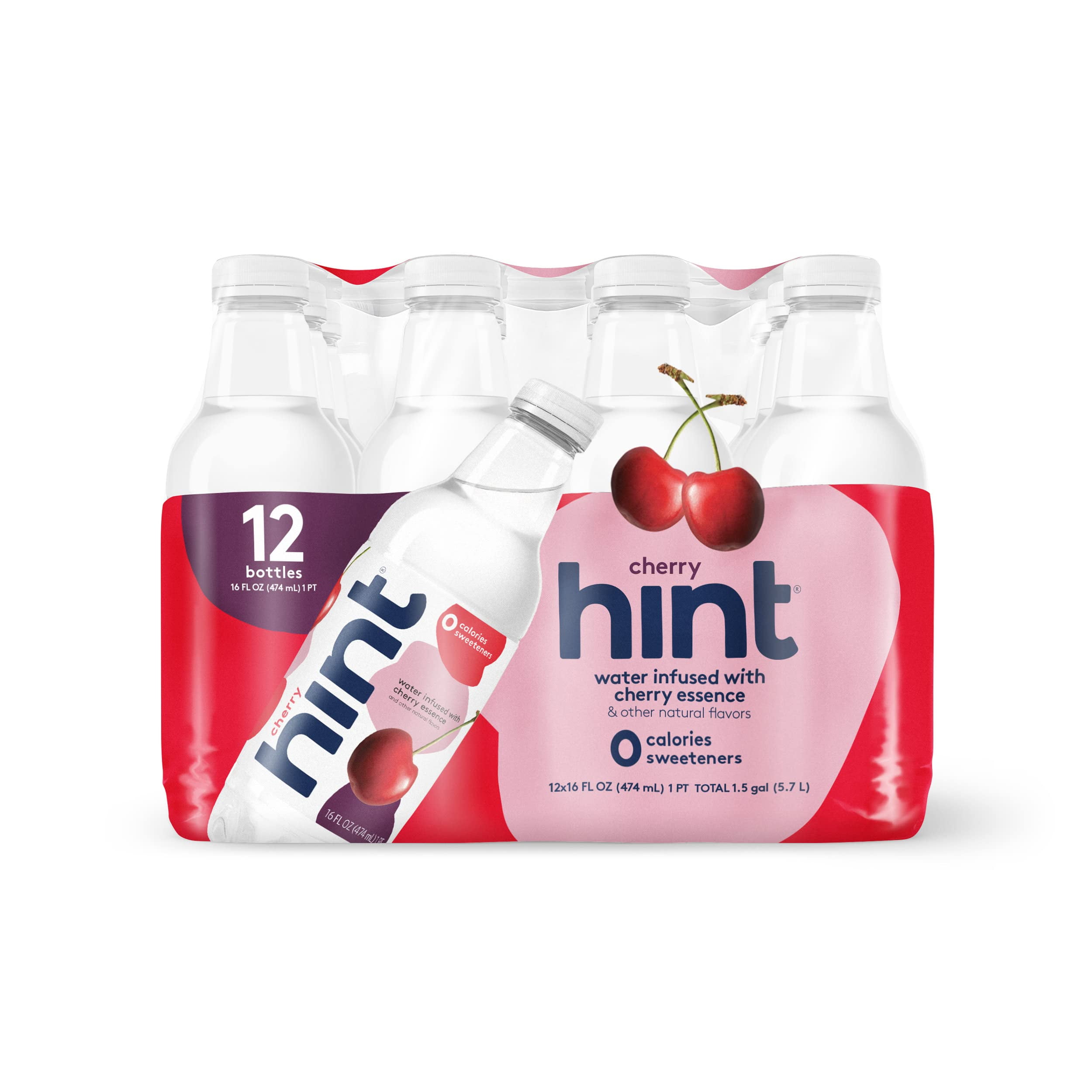 Hint Water Cherry, Pure Water Infused with Cherry, Zero Sugar, Zero