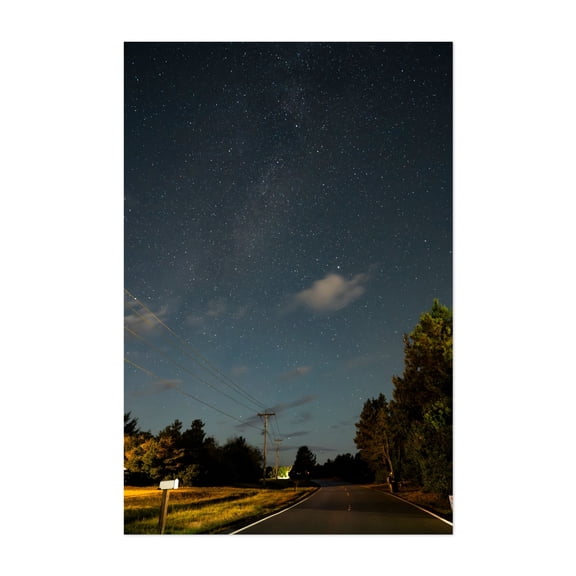 Hint of Milky Way - Photography Night Sky Stars Astronomy Nightlife Nature Rural Scenic Unframed Wall Art Print 20 x 28 inches