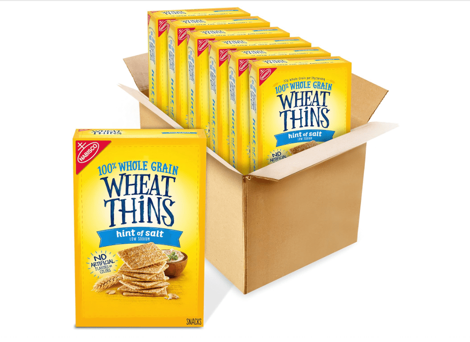 Hint of Salt Low Sodium Snacks, Whole Grain Wheat Crackers, Bulk Snack Crackers, 6 - 8.5 oz Boxes