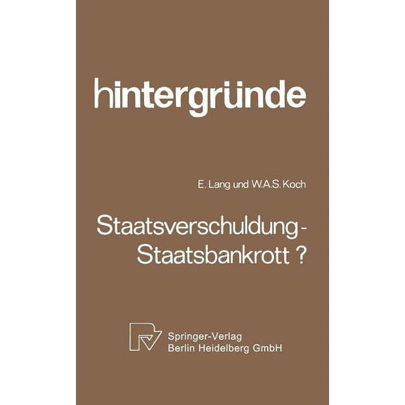 Hintergrnde Staatsverschuldung -- Staatsbankrott?, Book 2, (Paperback)