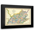 thumbnail image 1 of Hinton 14x10 Black Modern Framed Museum Art Print Titled - Kentucky, Tennessee Counties - Hinton 1831, 1 of 5