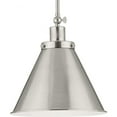 thumbnail image 1 of Hinton Collection One-Light Brushed Nickel Hanging Vintage Style Hanging Pendant Light, 1 of 10