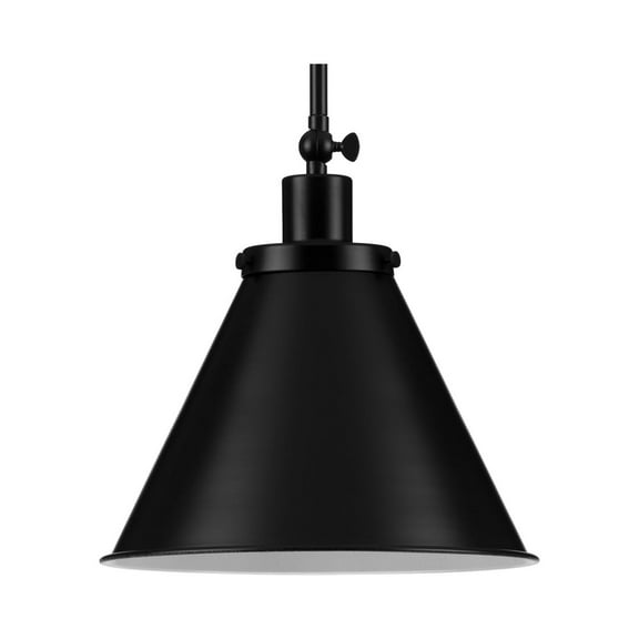 Hinton Collection One-Light Matte Black Vintage Style Hanging Pendant Light