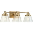 thumbnail image 1 of Hinton Collection Three-Light Vintage Brass Clear Seeded Glass Farmhouse Bath Vanity Light, 1 of 8