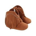 thumbnail image 1 of Hinvhai Baby Girls Cowboy Tassel Boots with Side Zipper,Fashion Non Slip Soft Sole Infant Booties Suede Toddler First Walker Boots Shoes Brown 4.5(11), 1 of 6