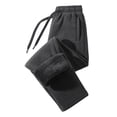 thumbnail image 1 of Hinvhai Baggy Sweatpants for Men Casual Sherpa Lined Sweatpants Elastic Waisted Drawstring Jogging Pants with Pockets Dark Gray L(L), 1 of 5