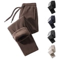 thumbnail image 1 of Hinvhai Baggy Sweatpants for Men Casual Sherpa Lined Sweatpants Elastic Waisted Drawstring Jogging Pants with Pockets Khaki XL(XL), 1 of 8
