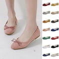 thumbnail image 1 of Hinvhai Ballet Flats with Bow Ballerina Closed Square Toe Slip on Bowknot Flats Shoes for Women Dressy Yellow 9.5(43), 1 of 6