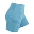 thumbnail image 1 of Hinvhai Biker Shorts Girl with Pockets - High Waisted Tummy Control Workout Gym Running Yoga Shorts Blue 14 Years, 1 of 9