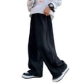 thumbnail image 1 of Hinvhai Boy's Athletic Sweatpants Wide Leg Casual Fall Winter Sports Elastic Waist Baggy Pants Kids' Sweatpant Black 5-6 Years, 1 of 7