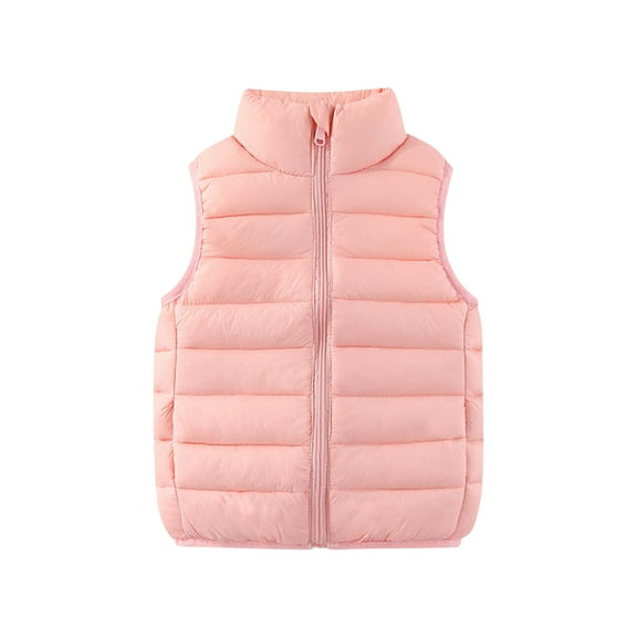 Hinvhai Boys Girls Lightweight Down Vest Winter Sleeveless Puffer Jacket for Kid Pink 7-8 Years