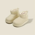 thumbnail image 1 of Hinvhai Boys Girls Winter Warm Shoes Cozy Fleece Snow Boots Toddler Non-Slip Walking Shoes Infant Outdoor Water Resistance Booties Beige 7(21), 1 of 5