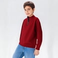 thumbnail image 1 of Hinvhai Boys Quarter Zip Sweatshirt Long Sleeve Pullover Tops Lightweight Shirt Solid Color Sweat Shirts Uniform, 1 of 9
