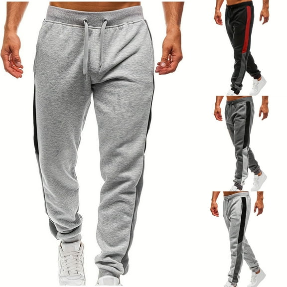 Hinvhai Cargo Sweatpants for Men Open Bottom Work Pants Loose Fit Elastic Waist Trousers Running Baggy Pant with Pockets Gray 10(XL)