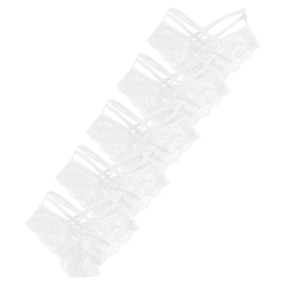 Hinvhai Clearance Five Pairs of Lace Panties for Ladies White 10(XL)