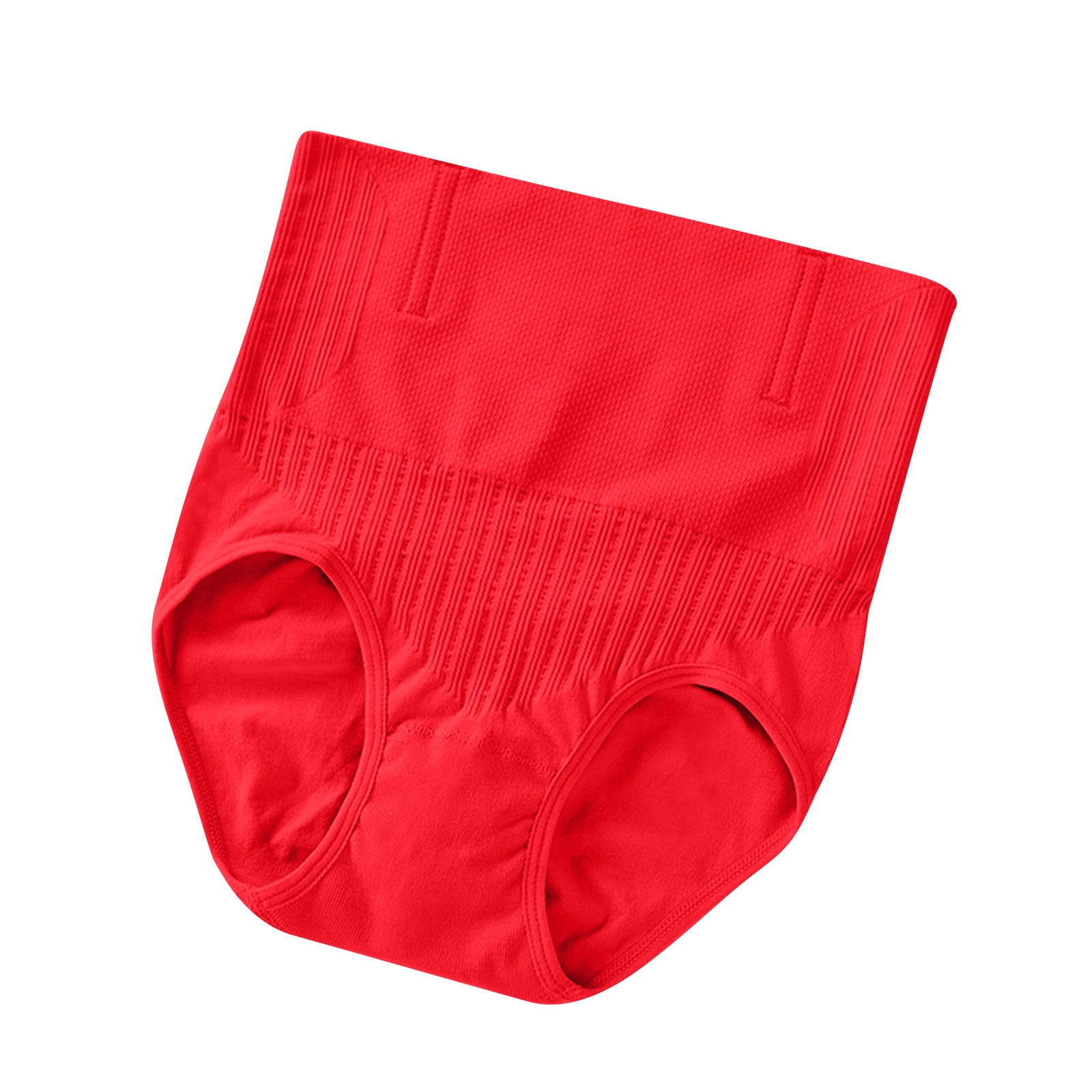 Hinvhai Clearance Ladies Comfortable Solid Color Large Size High Waist Warm  Belly Hip Lift Thin Waist Panties Underwear Red 10(XL) 