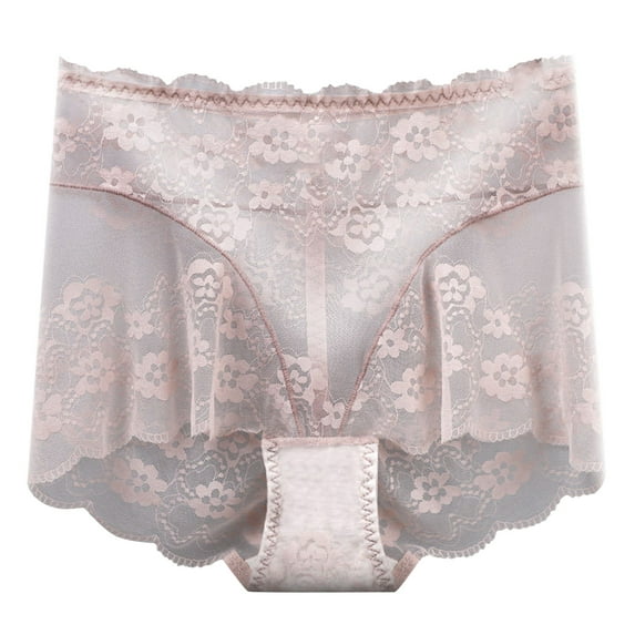 Hinvhai Clearance Women Cutut Lace Underwear Briefs Panties Floral Sexy Hollow Out Lingerie Underpants Pink 6(M)