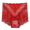 thumbnail image 1 of Hinvhai Clearance Women Cutut Lace Underwear Briefs Panties Floral Sexy Hollow Out Lingerie Underpants Red 8(L), 1 of 1