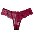 thumbnail image 1 of Hinvhai Clearance Women Sexy Lace Underwear Lingerie Thongs Panties Ladies Hollow Out Underwear Wine M(M), 1 of 1