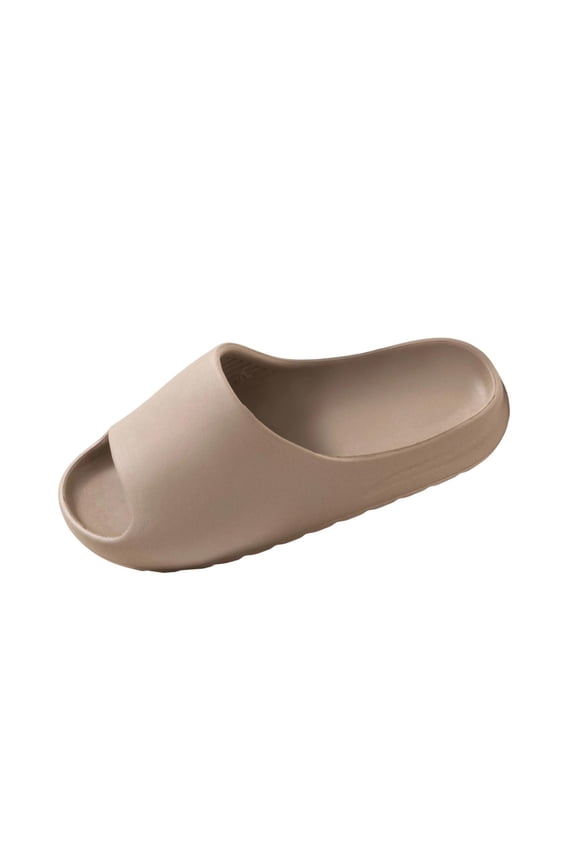 Cloud Slides for Men and Women, Quick Drying Slippers Shoe Open Toe Thick Soft Platform Slide Sandals Daily Shower Sandals Non-Slip Bathroom Slippers Summer for Indoor Khaki 4.5-6(38)